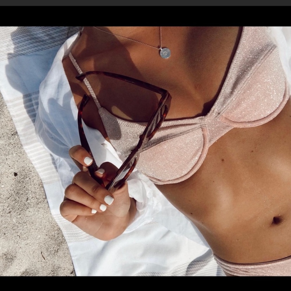 lina blush triangl bikini size s NWT